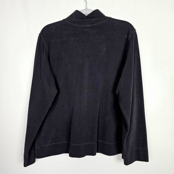 EILEEN FISHER Jacket BLACK size M Full Zip Up Academia Preppy Minimalist Pockets - Picture 6 of 6